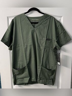 Uniform Advantage Light Olive Green Men's V-Neck Scrub Top